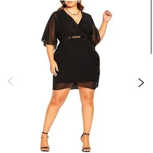 Draped faux wrap dress